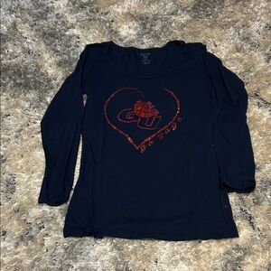 Gonzaga Bulldogs blue long sleeve with glitter accent